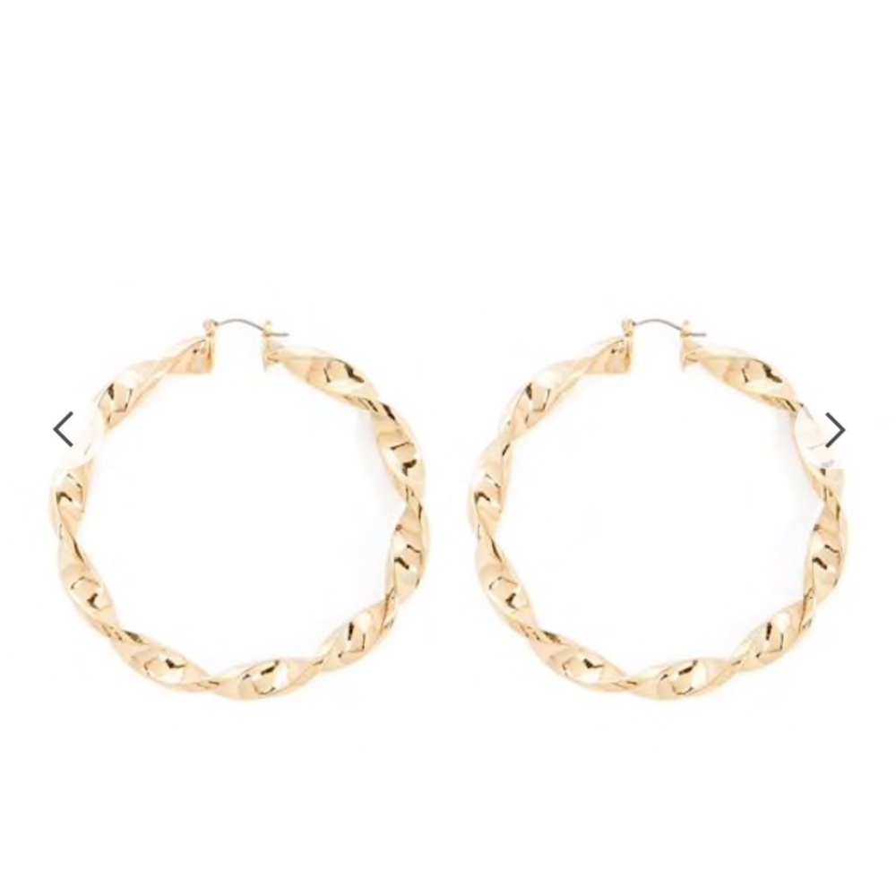 NWOT Large gold hoop earrings